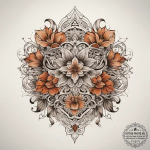 Tattoo sketch shorts with a floral pattern, t... - эскиз тату (№1757912502_0, 15.09.2025 05:01) — tattoo-photo.ru