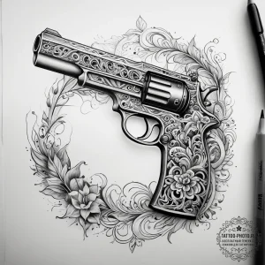 Tattoo sketch machine gun tattoo, tattoo flas... - эскиз тату (№1757913278_0, 15.09.2025 05:14) — tattoo-photo.ru