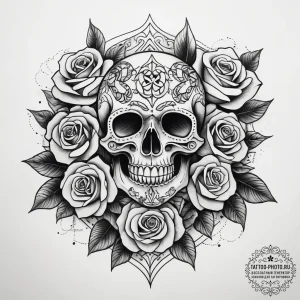 Tattoo sketch holy character, tattoo flash sh... - эскиз тату (№1757914464_0, 15.09.2025 05:34) — tattoo-photo.ru