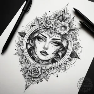Tattoo sketch cosmic scene, concept art for t... - эскиз тату (№1757919606_0, 15.09.2025 07:00) — tattoo-photo.ru