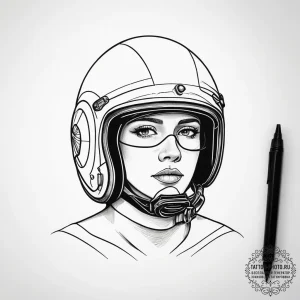 Tattoo sketch pilot a person with a helmet, i... - эскиз тату (№1757920004_0, 15.09.2025 07:06) — tattoo-photo.ru
