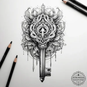 Tattoo sketch hands with a key, tattoo sketch... - эскиз тату (№1757920196_0, 15.09.2025 07:09) — tattoo-photo.ru