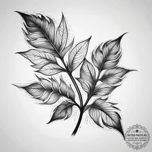 Tattoo sketch a symbolic plant, tattoo drawin... - эскиз тату (№1757920581_0, 15.09.2025 07:16) — tattoo-photo.ru
