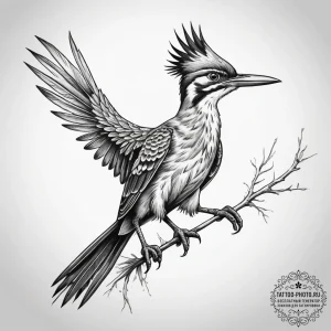 Tattoo sketch roadrunner, tattoo sketch desig... - эскиз тату (№1757923940_0, 15.09.2025 08:12) — tattoo-photo.ru
