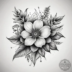 цветы, artistic tattoo sketch, realistic blac... - эскиз тату (№1757925393_0, 15.09.2025 08:36) — tattoo-photo.ru