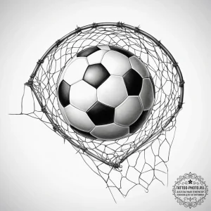 Tattoo sketch soccer soccer ball in a net, ta... - эскиз тату (№1757925596_0, 15.09.2025 08:39) — tattoo-photo.ru