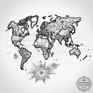 Tattoo sketch map - эскиз тату (№1757927248_0, 15.09.2025 09:07) — tattoo-photo.ru