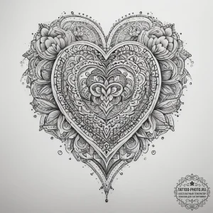Tattoo sketch кружево с сердцем, tattoo sketc... - эскиз тату (№1757928407_0, 15.09.2025 09:26) — tattoo-photo.ru