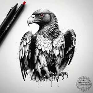 Tattoo sketch turkey vulture, artistic tattoo... - эскиз тату (№1757930544_0, 15.09.2025 10:02) — tattoo-photo.ru