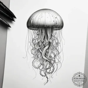Tattoo sketch jellyfish, tattoo sketch design... - эскиз тату (№1757930737_0, 15.09.2025 10:05) — tattoo-photo.ru