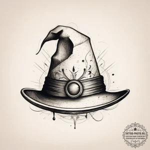 Tattoo sketch sorcerer's hat, artistic tattoo... - эскиз тату (№1757931313_0, 15.09.2025 10:15) — tattoo-photo.ru