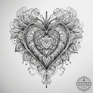 Tattoo sketch heart tattoo, tattoo flash shee... - эскиз тату (№1757933304_0, 15.09.2025 10:48) — tattoo-photo.ru