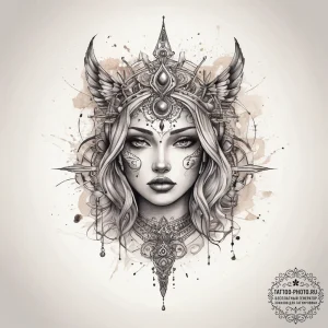 Tattoo sketch mystical narrative, ink illustr... - эскиз тату (№1757933496_0, 15.09.2025 10:51) — tattoo-photo.ru