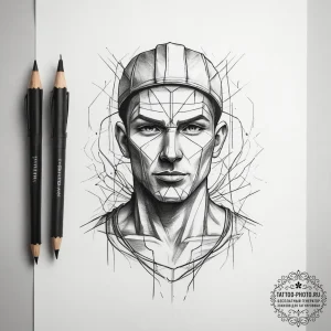 Tattoo sketch electrician a person with wires... - эскиз тату (№1757933689_0, 15.09.2025 10:54) — tattoo-photo.ru