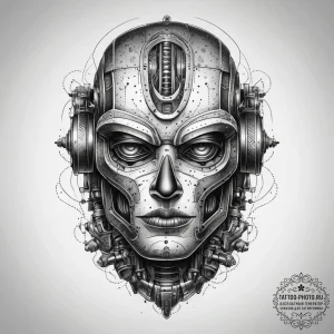 Tattoo sketch bio-mechanical робот, tattoo dr... - эскиз тату (№1757933881_0, 15.09.2025 10:58) — tattoo-photo.ru