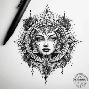 Tattoo sketch cosmic domain - эскиз тату (№1757935998_0, 15.09.2025 11:33) — tattoo-photo.ru