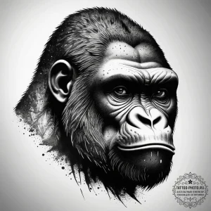 Tattoo sketch gorilla, tattoo drawing outline... - эскиз тату (№1757936574_0, 15.09.2025 11:42) — tattoo-photo.ru