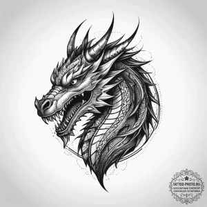 Tattoo sketch blackwork черный дракон, tattoo... - эскиз тату (№1757944829_0, 15.09.2025 14:00) — tattoo-photo.ru