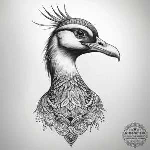 Tattoo sketch bustard - эскиз тату (№1757947775_0, 15.09.2025 14:49) — tattoo-photo.ru