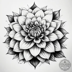 Tattoo sketch dahlia, tattoo drawing outline,... - эскиз тату (№1757948561_0, 15.09.2025 15:02) — tattoo-photo.ru