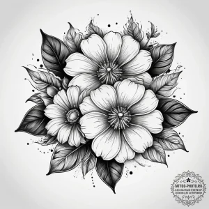 Tattoo sketch pumpkin flower, ink illustratio... - эскиз тату (№1757949150_0, 15.09.2025 15:12) — tattoo-photo.ru