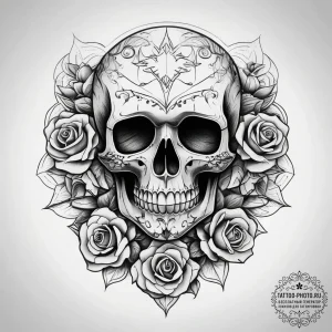 Tattoo sketch узор в виде черепа с воздухом,... - эскиз тату (№1757953868_0, 15.09.2025 16:31) — tattoo-photo.ru