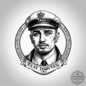 Tattoo sketch taxi driver taxi sign - эскиз тату (№1757954073_0, 15.09.2025 16:34) — tattoo-photo.ru