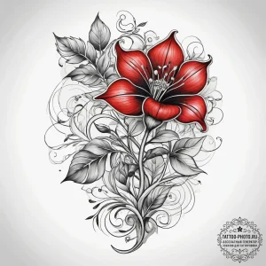 Tattoo sketch a symbolic plant, ink illustrat... - эскиз тату (№1757954459_0, 15.09.2025 16:40) — tattoo-photo.ru