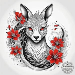 Tattoo sketch kangaroo, tattoo flash sheet de... - эскиз тату (№1757954651_0, 15.09.2025 16:44) — tattoo-photo.ru