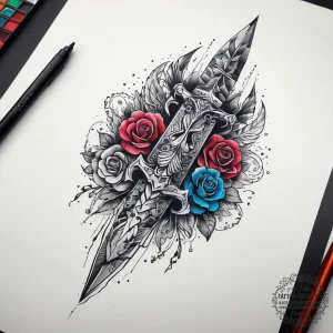 Tattoo sketch weapon, tattoo line art, blackw... - эскиз тату (№1757958995_0, 15.09.2025 17:56) — tattoo-photo.ru