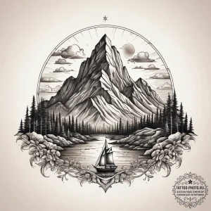 Tattoo sketch mountain, tattoo line art, sepi... - эскиз тату (№1757959972_0, 15.09.2025 18:12) — tattoo-photo.ru