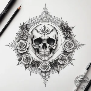 Tattoo sketch рунический круг, tattoo flash s... - эскиз тату (№1757960567_0, 15.09.2025 18:22) — tattoo-photo.ru
