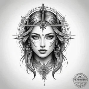 Tattoo sketch spiritual representation, tatto... - эскиз тату (№1757964098_0, 15.09.2025 19:21) — tattoo-photo.ru