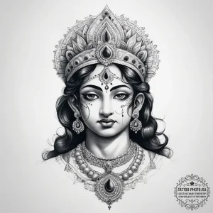 Tattoo sketch krishna - эскиз тату (№1757969051_0, 15.09.2025 20:44) — tattoo-photo.ru