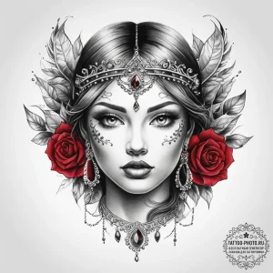 Tattoo sketch ruby - эскиз тату (№1757969640_0, 15.09.2025 20:54) — tattoo-photo.ru