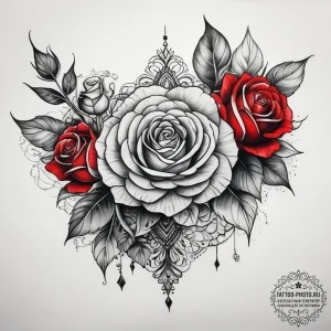 Tattoo sketch кружево с розами, artistic tatt... - эскиз тату (№1757972604_0, 15.09.2025 21:43) — tattoo-photo.ru