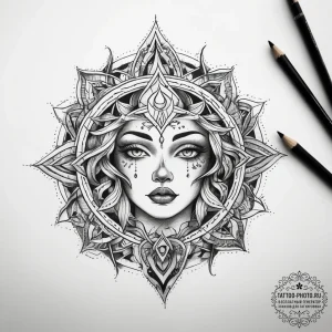 Tattoo sketch cosmic tale, tattoo drawing out... - эскиз тату (№1757973206_0, 15.09.2025 21:53) — tattoo-photo.ru