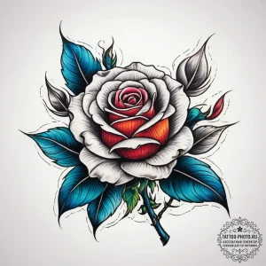 Tattoo sketch rose bud, tattoo line art, on a... - эскиз тату (№1757974597_0, 15.09.2025 22:16) — tattoo-photo.ru