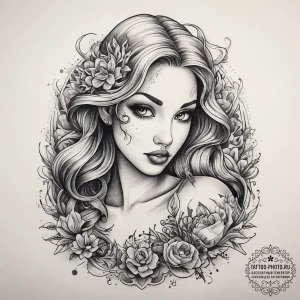 Tattoo sketch mermaid, tattoo sketch design,... - эскиз тату (№1757975983_0, 15.09.2025 22:39) — tattoo-photo.ru