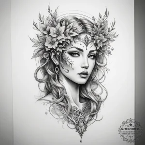 Tattoo sketch dryad tattoo - эскиз тату (№1757976186_0, 15.09.2025 22:43) — tattoo-photo.ru