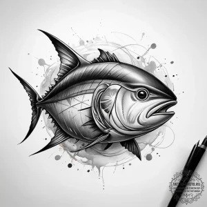 Tattoo sketch tuna, artistic tattoo sketch, r... - эскиз тату (№1757977180_0, 15.09.2025 22:59) — tattoo-photo.ru