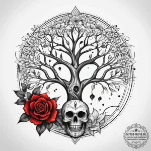 Tattoo sketch cosmic tree of life, tattoo lin... - эскиз тату (№1757977963_0, 15.09.2025 23:12) — tattoo-photo.ru