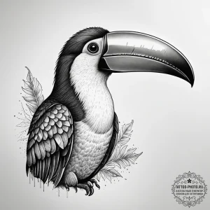 Tattoo sketch puns a toucan that says "i'm a... - эскиз тату (№1757980907_0, 16.09.2025 00:01) — tattoo-photo.ru