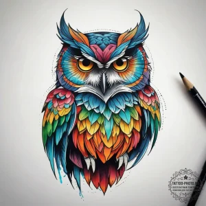 Tattoo sketch owl tattoo, concept art for tat... - эскиз тату (№1757982080_0, 16.09.2025 00:21) — tattoo-photo.ru
