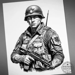 Tattoo sketch soldier at the reichstag - эскиз тату (№1757984043_0, 16.09.2025 00:54) — tattoo-photo.ru