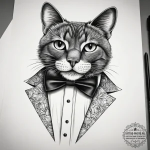 Tattoo sketch tuxedo with a bow tie, tattoo l... - эскиз тату (№1757984633_0, 16.09.2025 01:03) — tattoo-photo.ru
