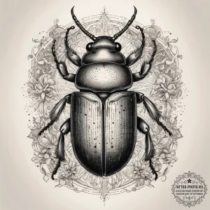 Tattoo sketch flour beetle, artistic tattoo s... - эскиз тату (№1757985816_0, 16.09.2025 01:23) — tattoo-photo.ru