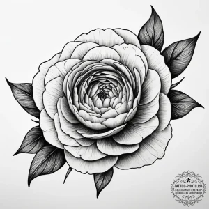 Tattoo sketch ranunculus, tattoo sketch desig... - эскиз тату (№1757986418_0, 16.09.2025 01:33) — tattoo-photo.ru