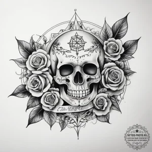 Tattoo sketch cosmic narrative, ink illustrat... - эскиз тату (№1757988393_0, 16.09.2025 02:06) — tattoo-photo.ru