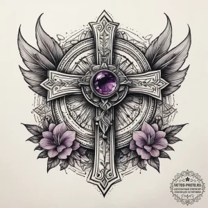 Tattoo sketch amethyst, tattoo drawing outlin... - эскиз тату (№1757989590_0, 16.09.2025 02:26) — tattoo-photo.ru